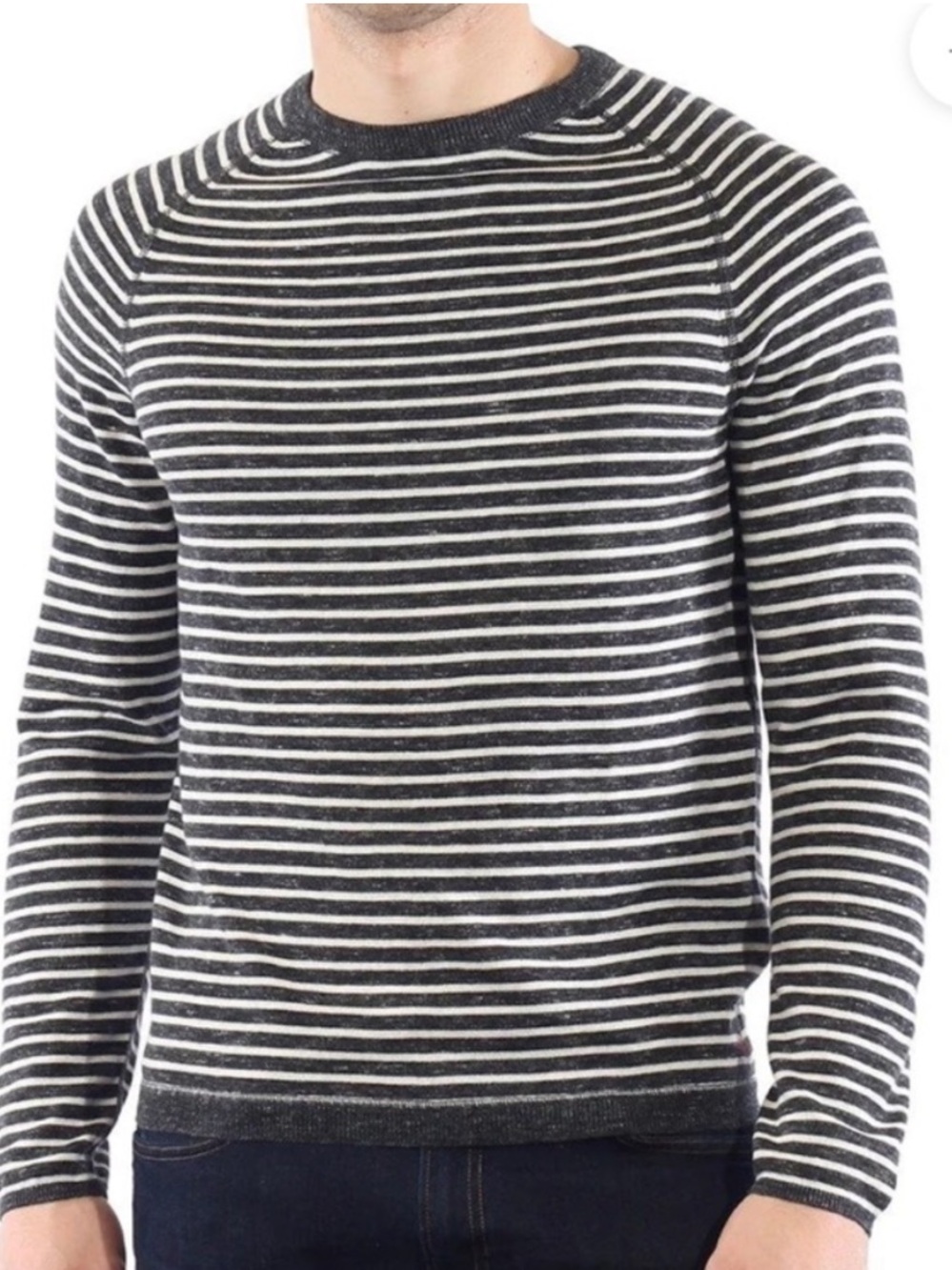 Agave Surin Beach Anthracite Striped Knit Mens Pullover Sweater XXL